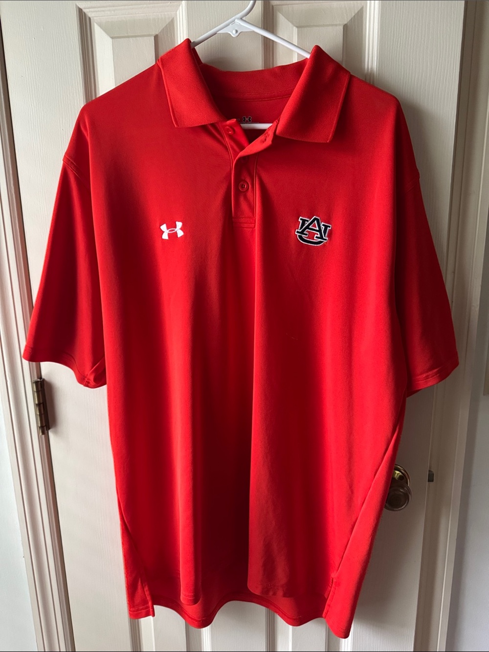 Under Armour Men's Bright Orange Auburn Polo Size Large